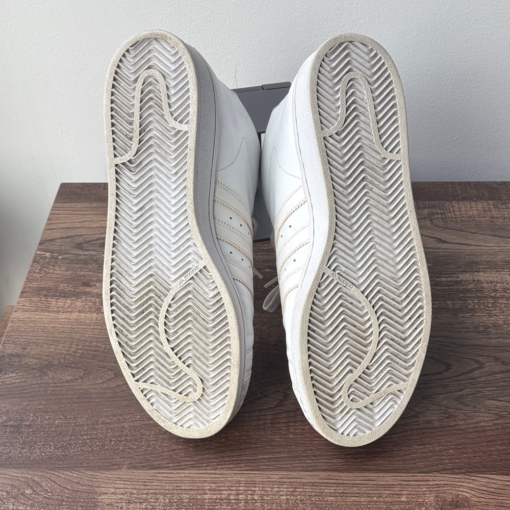 adidas White PRO High-Top Sneakers with Cream Accents - Picture 3 of 7